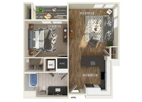 a floor plan of a two bedroom apartment