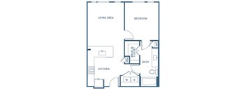 a blueprint of a floor plan with a bedroom and a bathroom