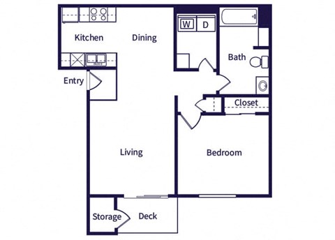 One bedroom floor plan at Tides at Cheyenne Apartments in Las Vegas NV