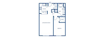One bedroom floor plan at Vintara Apartments in Murrieta CA