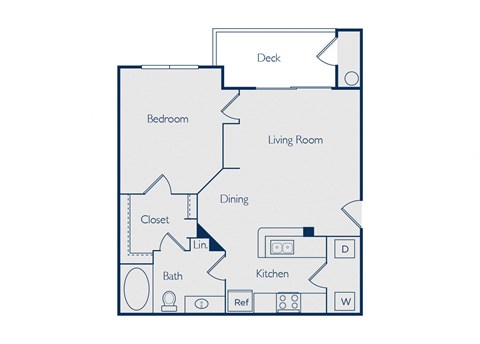 One bedroom one bathroom floorplan image One bedroom one bathroom floorplan image at Callista Hill Country Apartments in Austin TX