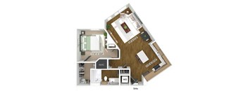 One bedroom floor plan at The Edley in Atlanta GA