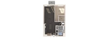 A10 one bedroom floor plan image at North at Totem Lake Apartments in Kirkland WA