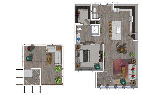 One Bedroom Floor Plan at District at Scottsdale Apartments in Scottsdale AZ