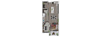 One Bedroom with Den Floor Plan at District at Scottsdale Apartments in Scottsdale AZ