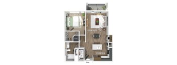 One bedroom floor plan at The Edley in Atlanta GA