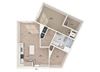 One bedroom floor plan image at Vero Apartments in Chelsea MA