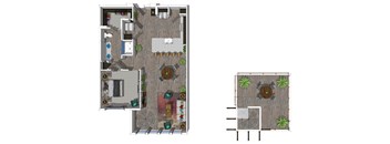 One Bedroom Floor Plan at District at Scottsdale Apartments in Scottsdale AZ