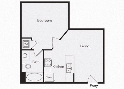 A1 One bedroom floor plan image at Il Palazzo Apartments in San Diego, CA