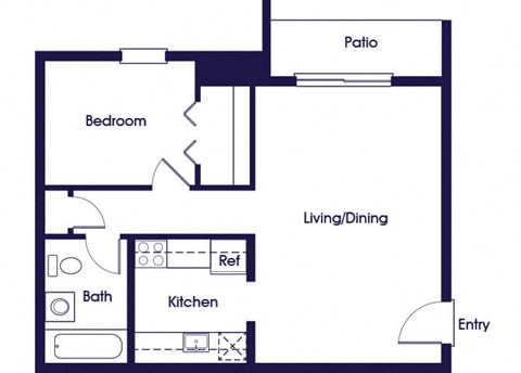 One bedroom one bathroom image at Wicklow Square