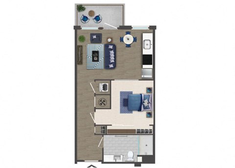 One bedroom Floorplan Image at Caroline Apartments in Charleston SC