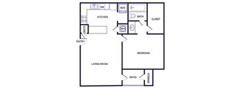 One bedroom floor plan at Landmark at Wynton Pointe Apartment Homes in Nashville TN