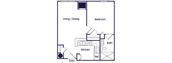One bedroom Floorplan Image at Guardian Place Apartments in Richmond VA