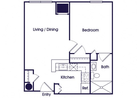 One bedroom Floorplan Image at Guardian Place Apartments in Richmond VA