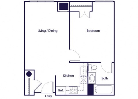 One bedroom Floorplan Image at Guardian Place Apartments in Richmond VA