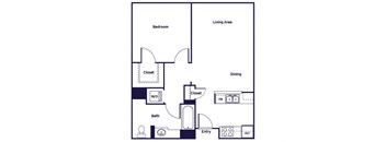 One bedroom Floorplan Image