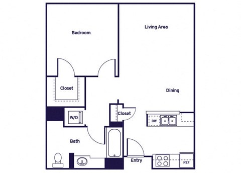 One bedroom Floorplan Image