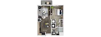 A1 Floorplan Image at Fifteeen15 South Lamar Apartments in Austin TX