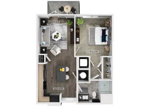 A1 Floorplan Image at Fifteeen15 South Lamar Apartments in Austin TX