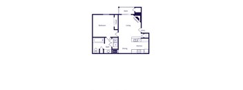 One bedroom floor plan image at Sienna at Cherry Creek Apartments in Denver CO