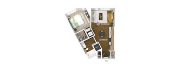 One bedroom floor plan at The Edley in Atlanta GA