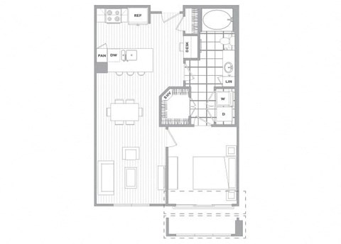 One bedroom floor plan image at Cirro King of Prussia Apartments in King of Prussia PA