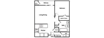 A1 Floorplan Image at Town Center Apartments in Santa Clarita CA