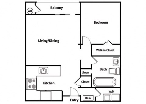A1 Floorplan Image at Town Center Apartments in Santa Clarita CA