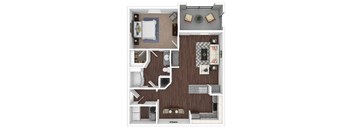 One bedroom apartment at Portofino Place Apartments in West Palm Beach Florida