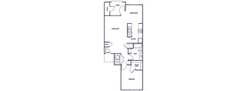 One bedroom floor plan image at Grand Oaks Apartments in Chester VA