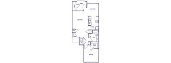 One bedroom floor plan at Grand Oaks Apartments in Chester VA