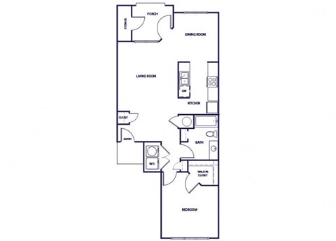 One bedroom floor plan at Grand Oaks Apartments in Chester VA