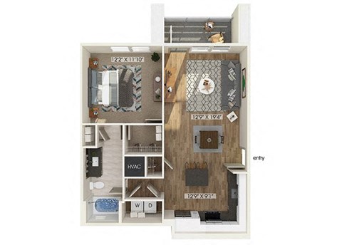 a floor plan of a house with a wooden floor