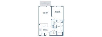 a floor plan of a house with a bedroom and a living room
