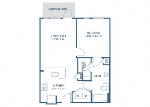 a floor plan of a house with a bedroom and a living room