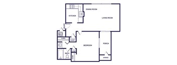 One bedroom floor plan at City Side Flats Apartments in Nashville TN