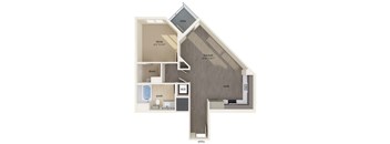 One bedroom floor plan at Altitude Apartments