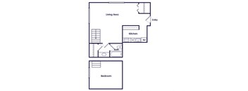 One bedroom loft Floorplan Image at The Pine Apartments in Lakewood CO