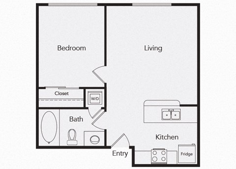 A2 One bedroom floor plan image at iL Palazzo Apartments in San Diego CA
