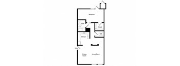One bedroom floor plan image at Chroma Park Apartments in Austell GA