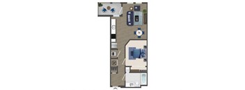 One bedroom Floorplan Image at Caroline Apartments in Charleston SC