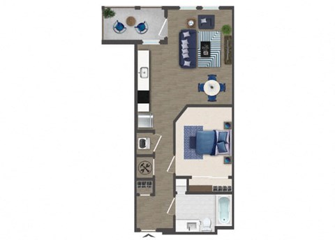 One bedroom Floorplan Image at Caroline Apartments in Charleston SC