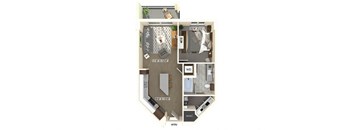 one bedroom one bathroom floor plan at coasterra apartments