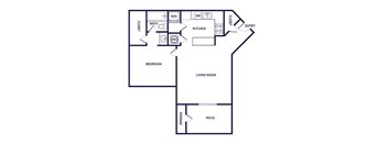 One bedroom floor plan at Landmark at Wynton Pointe Apartment Homes in Nashville TN