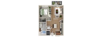 A2 floor plan at The Sevens in Dallas TX
