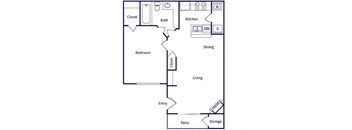 One bedroom floor plan at Marquessa Villas Apartments and Townhomes in Corona CA