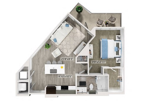 A2 Floorplan Image at Fifteeen15 South Lamar Apartments in Austin TX