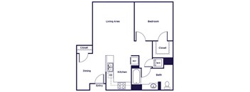 One bedroom Floorplan Image