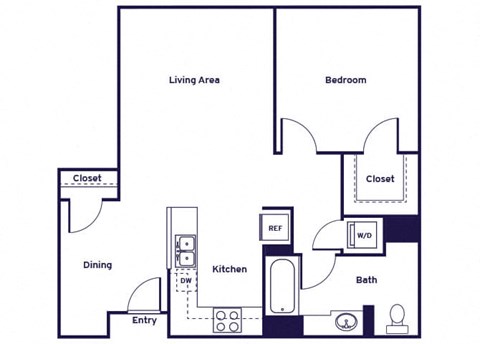 One bedroom Floorplan Image