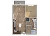 One bedroom one bathroom floor plan at The Reid Apartments in Tucker, GA